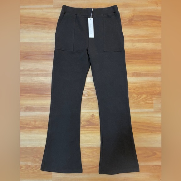 Jonathan Simkhai Standard Sia French Terry Bootcut Pants Size: M Color: Black - Picture 5 of 7